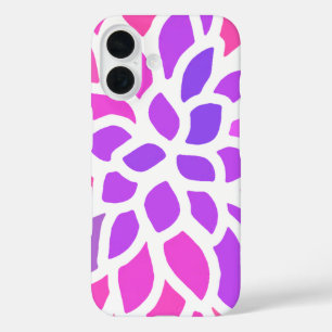 ピンクヒッパイフラワーレトロ モダン iPhone 16ケース