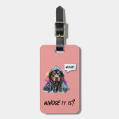 ピンクヒップホップロットワイラー ラゲッジタグ (正面縦)