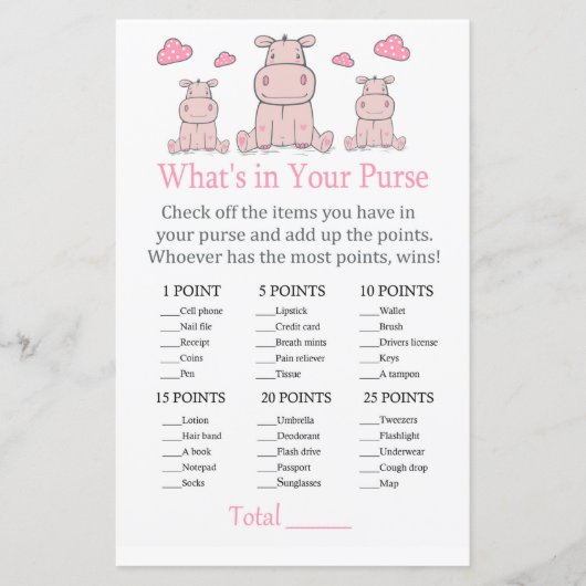 ピンクヒッポあなたの財布ゲームの中に何がある (正面)