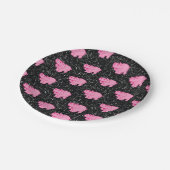 ピンクヒッポスキュートヒポタムス笑顔顔 ペーパープレート (アングル)