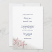 ピンクヒトデビーチ結婚式招待状 招待状 (正面)