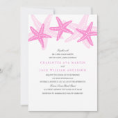 ピンクヒトデビーチ結婚式招待状 招待状 (正面)