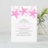 ピンクヒトデビーチ結婚式招待状 招待状 (スタンド正面)