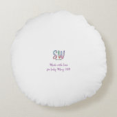 ピンクヒトデ子供部屋枕 ラウンドクッション (裏面)