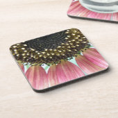 ピンクヒマワリのコルクコースター コースター (左側)