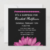 ピンクヒマワリ70thサプライズ誕生日テンプレート 招待状 (裏面)