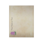 ピンクヒヤシンスフローラパーソナライズされたモノグラム ノートパッド (回転)