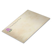 ピンクヒヤシンスフローラパーソナライズされたモノグラム ノートパッド (アングル)