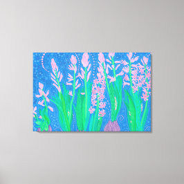 ピンクヒヤシンス春の花フローラ絵画アート キャンバスプリント