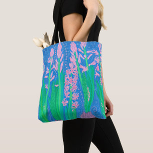 ピンクヒヤシンス春の花フローラ絵画アート トートバッグ