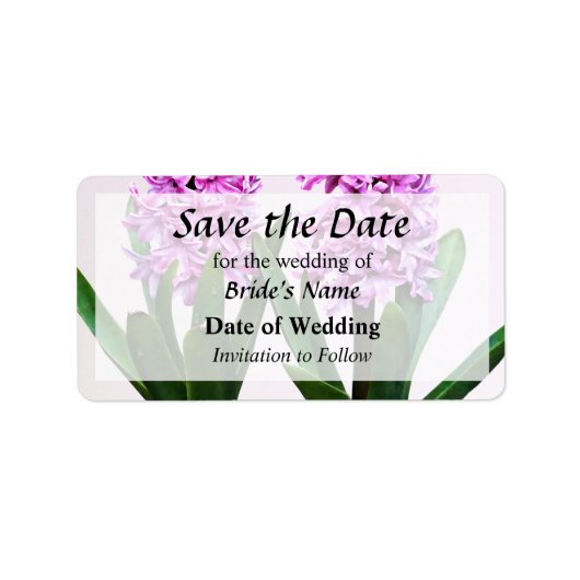 ピンクヒヤシンス・デュオSave the Date ラベル (正面)