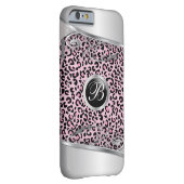 ピンクヒョウとメタルプリント | モノグラム Case-Mate iPhoneケース (裏面/右)