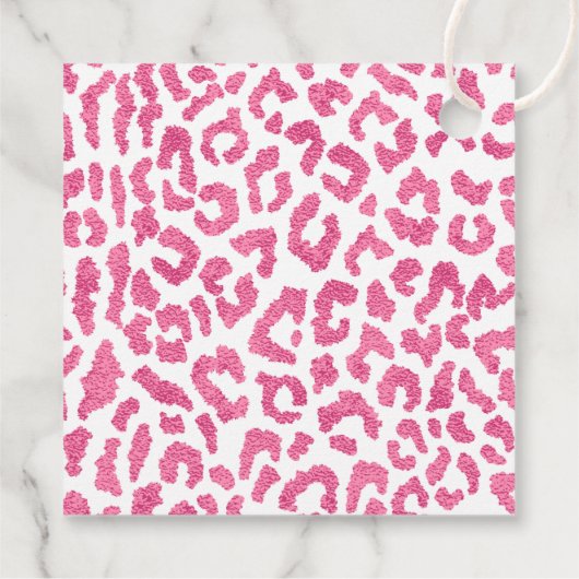 ピンクヒョウのジャングルサファリ誕生日ありがとう フェイバータグ (裏面)