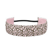 ピンクヒョウのチータワイルドアニマルプリントパターン アスレチックヘッドバンド (正面)