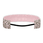 ピンクヒョウのチータワイルドアニマルプリントパターン アスレチックヘッドバンド (裏面)