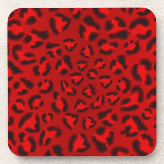 ピンクヒョウのテクスチャーパターン。 コースター (正面)