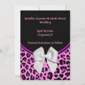 ピンクヒョウの結婚式の保存日付招待状 セーブザデート (裏面)