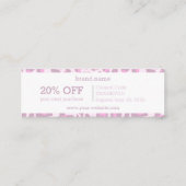 ピンクヒョウアニマルプリントパターン割引ギフト スキニー名刺 (裏面)