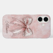 ピンクヒョウガーリーグリッターボエレガントウ名前をカスタムする Case-Mate iPhoneケース (裏面 (横))