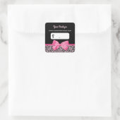 ピンクヒョウガーリープリントボウブティックプライスラベル スクエアシール (バッグ)