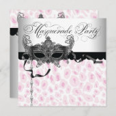 ピンクヒョウ仮装パーティの招待状 招待状 (正面/裏面)