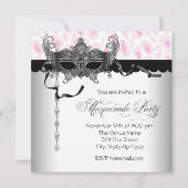 ピンクヒョウ仮装パーティの招待状 招待状 (裏面)