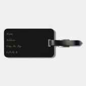 ピンクヒョウ動物の皮膚とグリッター – モノグラム ラゲッジタグ (裏面横)