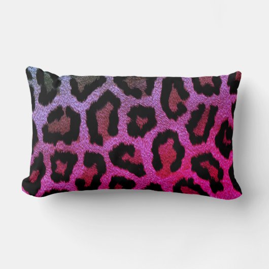 ピンクヒョウ印刷ランバー装飾用クッション ランバークッション (正面)