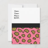 ピンクヒョウ印刷誕生日招待状 招待状 (裏面)