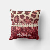 ピンクヒョウ柄とグリッター クッション (裏面)