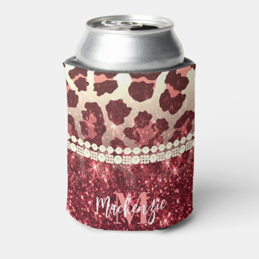 ピンクヒョウ柄とグリッター 缶クーラー (缶裏面)