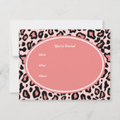 ピンクヒョウ柄招待状 招待状 (裏面)
