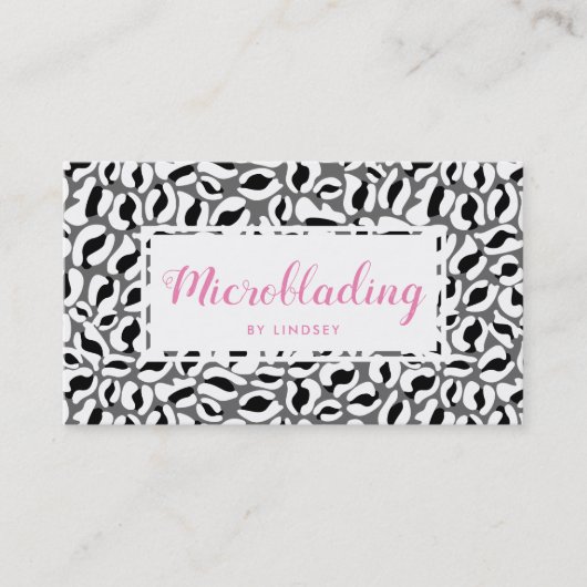 ピンクヒョウ柄美しいスプレータンサロン 名刺 (正面)