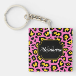 ピンクヒョウ柄 キーホルダー
