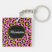 ピンクヒョウ柄 キーホルダー (裏面)