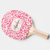 ピンクヒョウ柄 卓球ラケット (横)