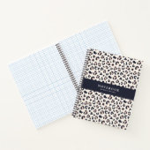 ピンクヒョウ柄、名前をカスタムする ノートブック (内部)