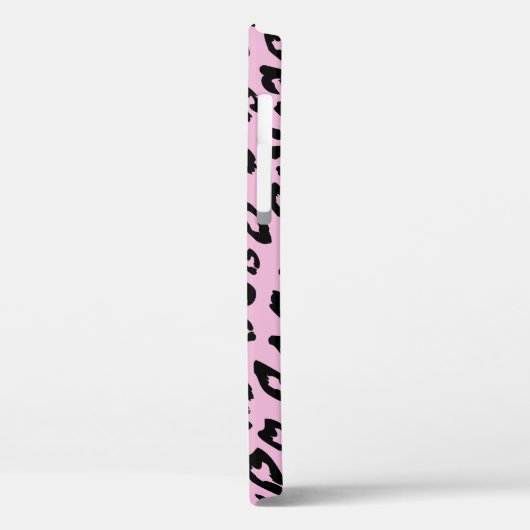 ピンクヒョウ柄iPhone 12ケース(モノグラム付き) Case-Mate iPhoneケース (裏面 / 左)