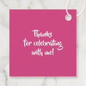 ピンクヒョウ甘い16誕生日 パーソナライズされた フェイバータグ (裏面)