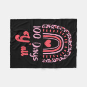 ピンクヒョウ虹100日ヤル100thデイショオ フリースブランケット (正面(横))