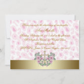 ピンクヒョウ赤ちゃんガールフォト《キリスト教》洗礼式や命名式 招待状 (裏面)