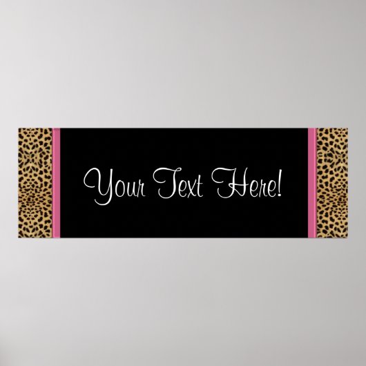 ピンクヒョウ赤ちゃんシャワーバナー ポスター (正面)