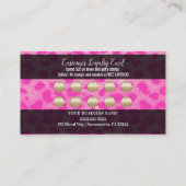 ピンクヒョウ金ゴールドグリッター顧客ロイヤリティ ロイヤリティカード (裏面)