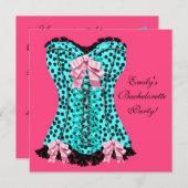 ピンクヒョウ集合ハイヒールバチェロレッテ 招待状 (正面/裏面)