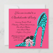 ピンクヒョウ集合ハイヒールバチェロレッテ 招待状 (裏面)