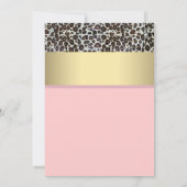 ピンクヒョウ黒金ゴールドヒョウブライダルシャワー 招待状 (裏面)