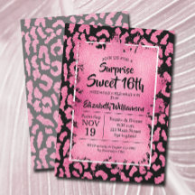 ピンクヒョウ16バースデーパーティ招待状