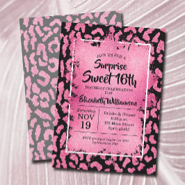 ピンクヒョウ16バースデーパーティ招待状