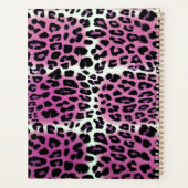 ピンクヒョウ&ブラックピンクグリッターストライプカスタム プランナー手帳 (裏面)