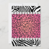 ピンクヒョウZEBRAスイーツ16パーティー 招待状 (裏面)